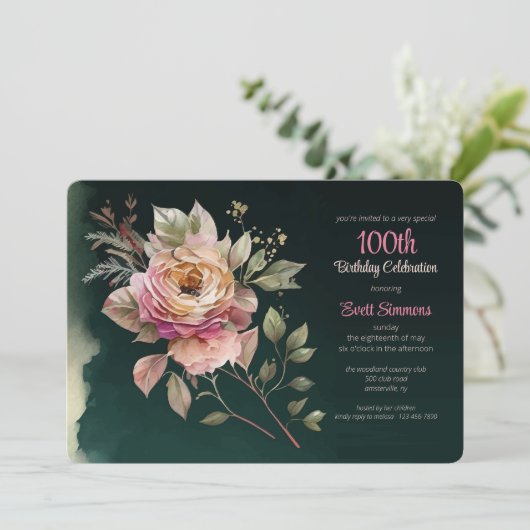 Drama en Romance Uitnodiging (Staand voorkant)