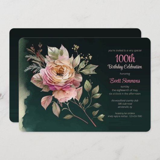 Drama en romantiek uitnodiging (Voorkant / Achterkant)