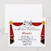 Drama en theateruitnodiging kaart (Voorkant / Achterkant)