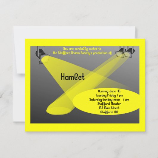 Drama en theateruitnodiging kaart (Voorkant)