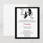 Drama en theateruitnodiging kaart (Voorkant / Achterkant)