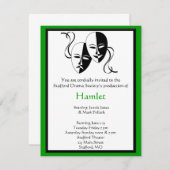 Drama en theateruitnodiging kaart (Voorkant / Achterkant)