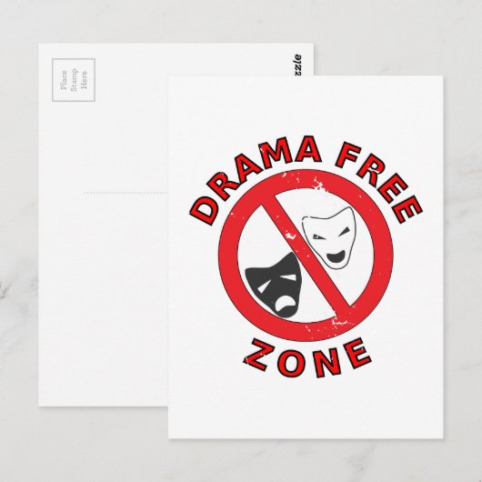 Drama Free Zone Briefkaart (Voorkant / Achterkant)