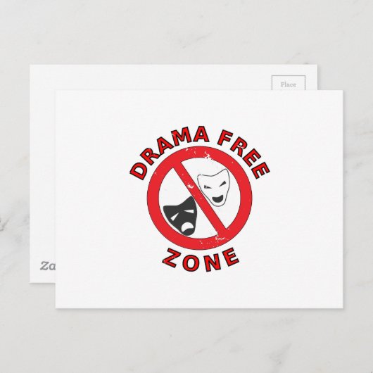 Drama Free Zone Briefkaart (Voorkant / Achterkant)