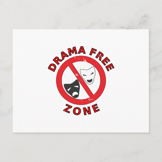 Drama Free Zone Briefkaart (Voorkant)