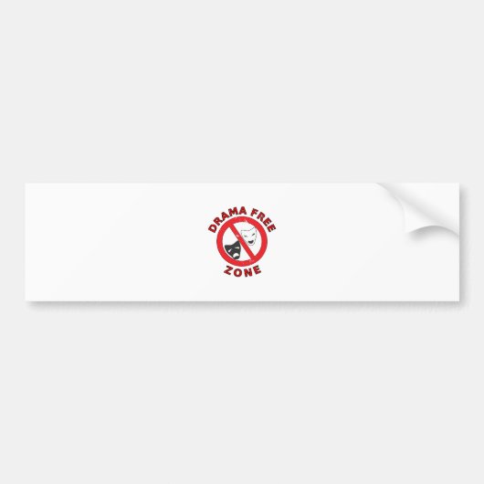Drama Free Zone Bumpersticker (Voorkant)