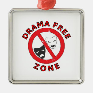 Drama Free Zone Metalen Ornament