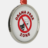 Drama Free Zone Metalen Ornament (Rechts)