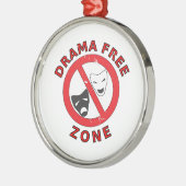 Drama Free Zone Metalen Ornament (Links)