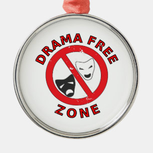 Drama Free Zone Metalen Ornament