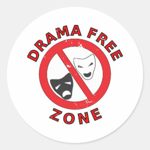 Drama Free Zone Ronde Sticker