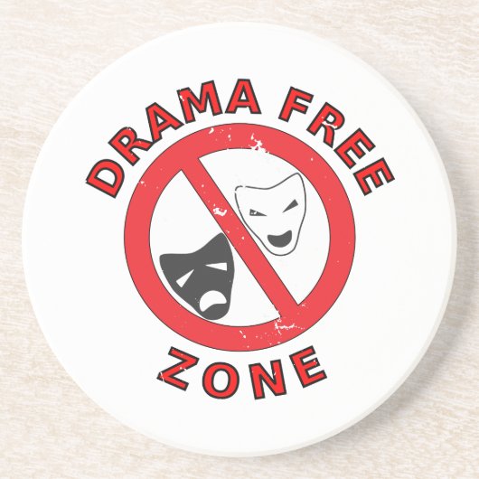 Drama Free Zone Zandsteen Onderzetter (Voorkant)