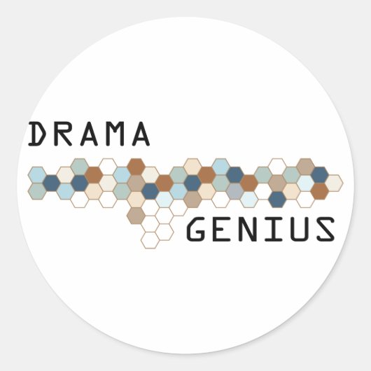 Drama Genius Ronde Sticker (Voorkant)