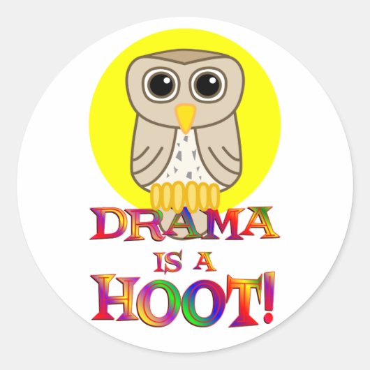 Drama is een Hoot Ronde Sticker (Voorkant)