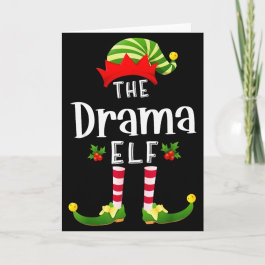 Drama Kerst Elf Bijpassende Pyjama Kerstfeest Kaart (Voorkant)