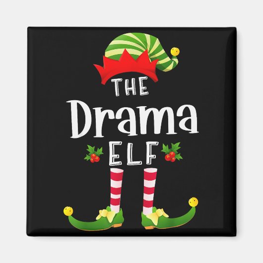 Drama Kerst Elf Bijpassende Pyjama Kerstfeest  Magneet (Voorkant)