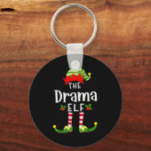 Drama Kerst Elf Bijpassende Pyjama Kerstmis Feest Sleutelhanger (Voorkant)