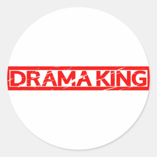Drama King Stamp Ronde Sticker (Voorkant)
