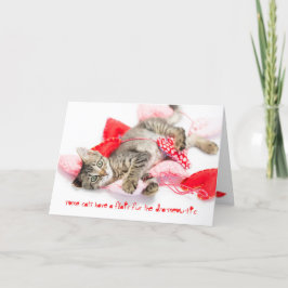 Drama kitten met valentijn feestdagen kaart