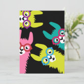 Drama Lama Kleurrijke Camelid Kaart (Staand voorkant)