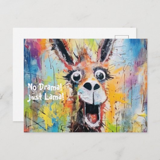 Drama Lama Personalisierbar | Funky Hipster Briefkaart (Voorkant / Achterkant)