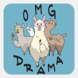 Drama Lama Vierkante Sticker