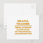 Drama leraar .. Taakbeschrijving Briefkaart (Voorkant / Achterkant)
