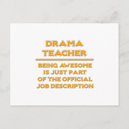 Drama leraar .. Taakbeschrijving Briefkaart (Voorkant)