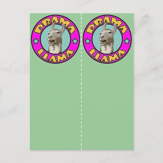 Drama Llama, 2x bladwijzer briefkaart (Voorkant)