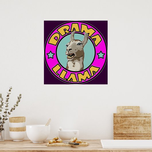 Drama Llama, afdrukken Poster (Keuken)