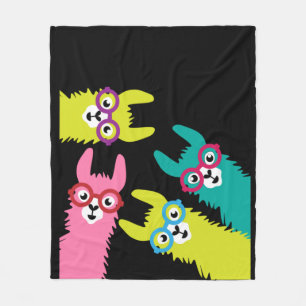 Drama Llama Colorful Camelid Baby Blanket Fleece Deken