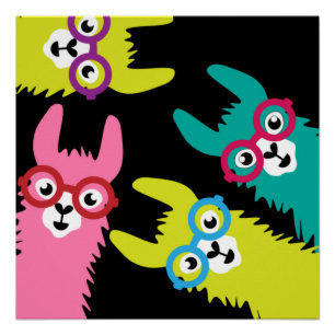 Drama Llama Colorful Camelid Perfect Poster