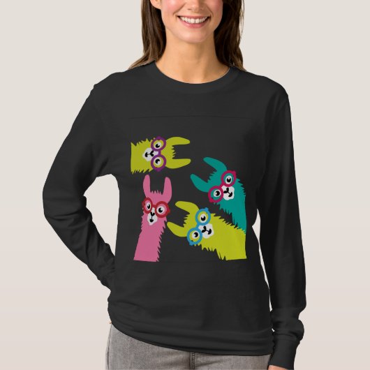 Drama Llama Colorful Camelid T-Shirt (Voorkant)