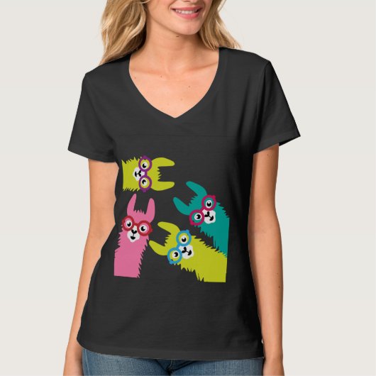 Drama Llama Colorful Camelid T-Shirt (Voorkant)