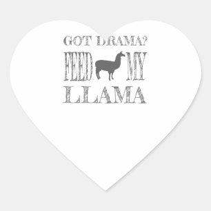 Drama Llama Got Drama Feed My Llama Hart Sticker