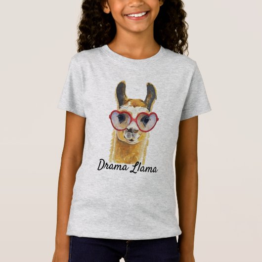 Drama Llama Heart Sunbribribril Meme T-shirt (Voorkant)
