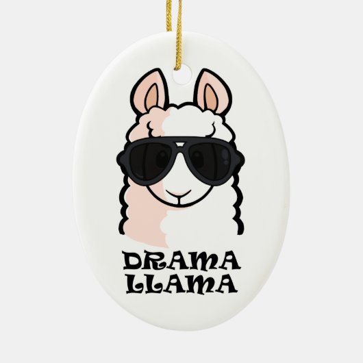 Drama Llama Keramisch Ornament (Achterkant)