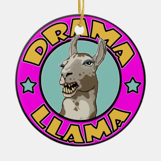 Drama Llama Keramisch Ornament (Voorkant)