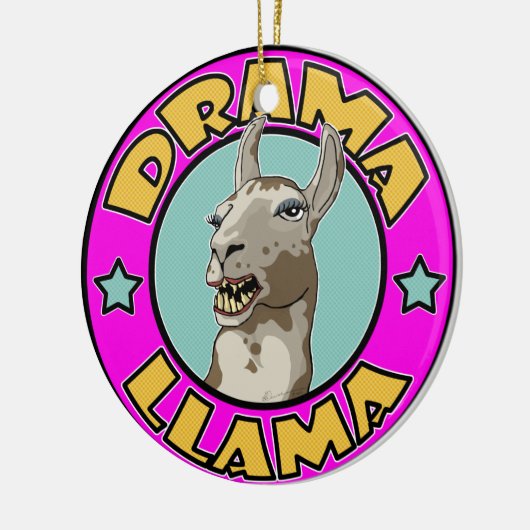 Drama Llama Keramisch Ornament (Links)