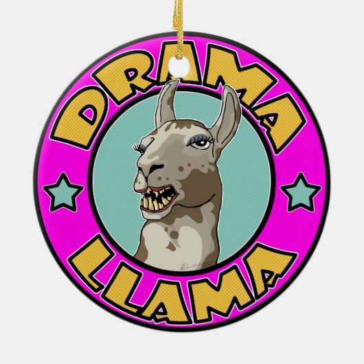 Drama Llama Keramisch Ornament (Achterkant)