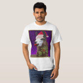 Drama Llama-kerstShirt - Paars T-shirt (Voorkant volledig)