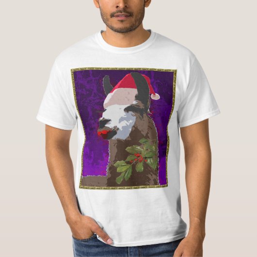 Drama Llama-kerstShirt - Paars T-shirt (Voorkant)
