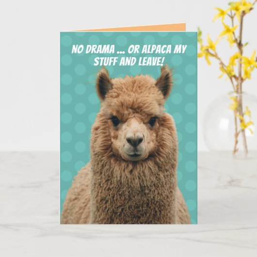 Drama Llama of Alpaca mijn stuff Birthday Kaart (Gele Bloem)