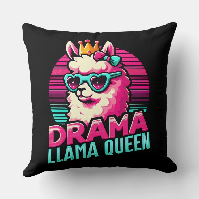 Drama Llama Queen voor Llama Liefhebbers voor Vrou Kussen (Achterkant)