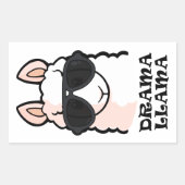 Drama Llama Rechthoekige Sticker (Voorkant)