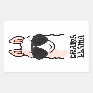 Drama Llama Rechthoekige Sticker
