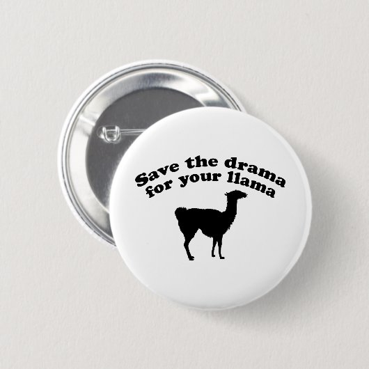 Drama Llama Ronde Button 5,7 Cm (Voorkant /achterkant)