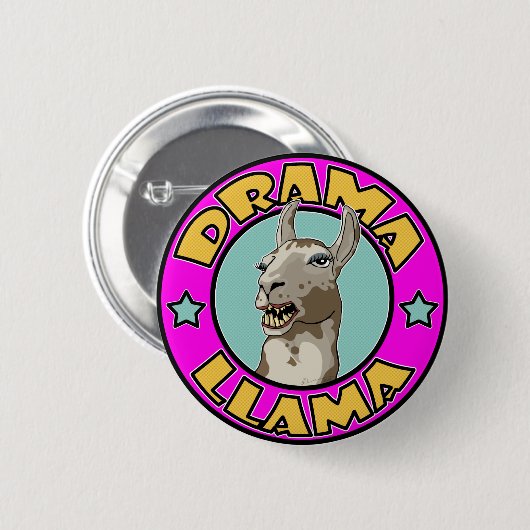 Drama Llama Ronde Button 5,7 Cm (Voorkant /achterkant)