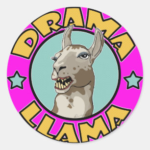 Drama Llama Ronde Sticker