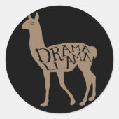 Drama Llama Ronde Sticker (Voorkant)